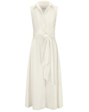 Nicowa Elegantes Midi-Kleid Mit Verstellbarem Detail - Weiß