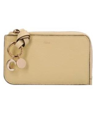 Chloé Accessoires ,Geel ,Leer Klein Portemonnee W-Alfabet - Metallic