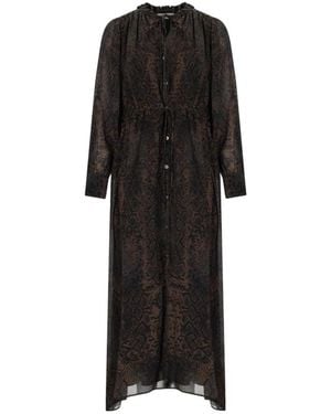 Marella Kleedjes ,Bruin ,Polyester Potente Shirt Dress - Zwart