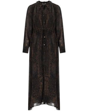 Marella Kleedjes ,Bruin ,Polyester Potente Shirt Dress - Zwart