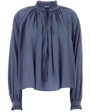 PT Torino Claudia Rüschenbluse - Blau