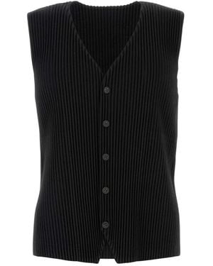Issey Miyake Truien & Vesten ,Zwart ,Sleeveless Truien
