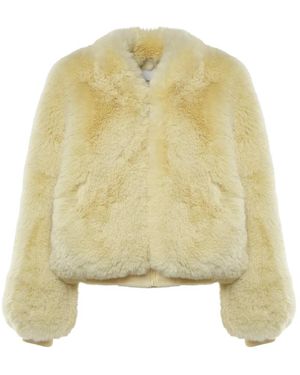 Frankie Shop Pluche Nepbont Jas - Geel