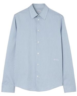 Burberry Overhemden ,Blauw ,Katoen Gestreept Katoenen Overhemd