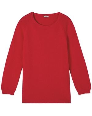 Oltre Truien & Vesten ,Rood ,Katoen Geribbelde Katoenen Knitwear