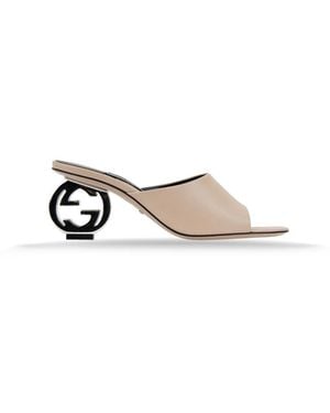 Gucci Heeled Mules - Natural