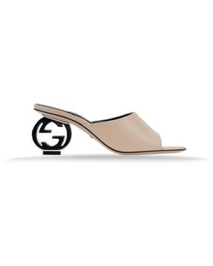 Gucci Heeled Mules - Natural