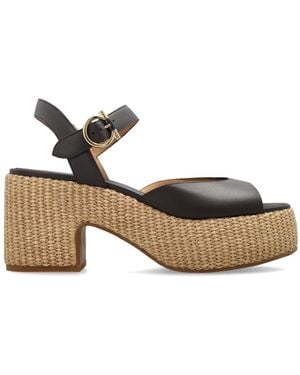 Ferragamo Schoenen ,Bruin ,Leer Nerea Platform Sandaal - Metallic