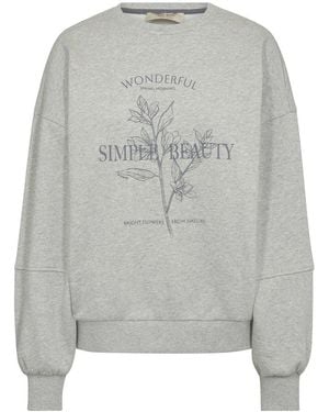 Mos Mosh Hoodies & Sweatvesten ,Grijs ,Leer Sweatshirt