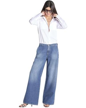 TRUE AVENUE Pia Wide Jeans - Blauw