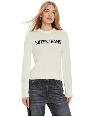Guess Round-Neck Knitwear - White