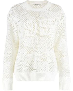 Max Mara Farea Baumwollpullover Mit Rundhalsausschnitt - Weiß