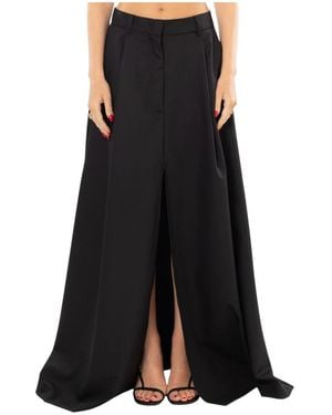 Thelatest Daisy Fluid Flared Skirt - Schwarz