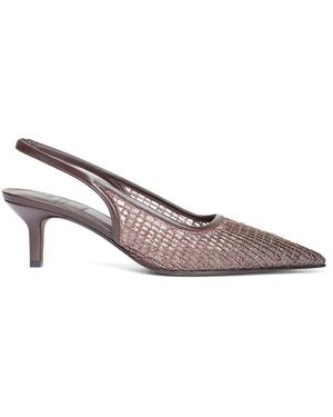 Brunello Cucinelli Pointed Sling Back Medium Heel - Bruin