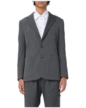 Palm Angels Grauer Bestickter Blazer Für Männer