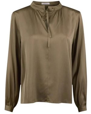 Stenströms Overhemden ,Bruin ,Spandex Pop-Over Blouse - Groen