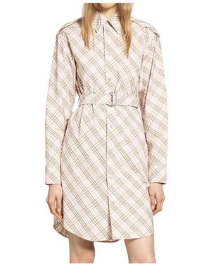 Burberry Shirt Dresses - Natural