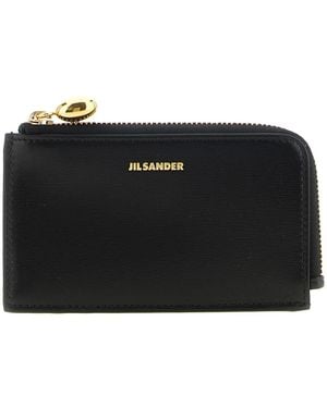 Jil Sander Accessoires ,Zwart ,Leer Goji Small Coin Purse