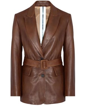 S.w.o.r.d 6.6.44 W.O.R.D 6.6.44, ,Jassen ,Bruin ,Leer Leren Blazer