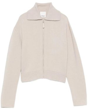 Allude Reißverschluss-Strickjacke - Weiß