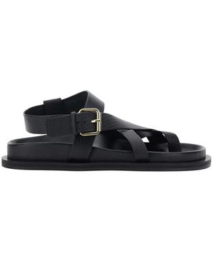 A.Emery Schoenen ,Zwart ,Leer Elbert Sandal