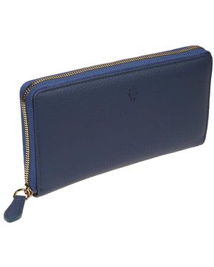 Eleventy Soft Cervo Leder-Geldbörse - Blau