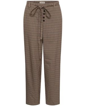 Cream Wijde Broek - Bruin