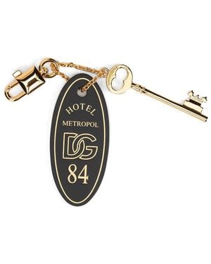 Dolce & Gabbana Kalfsleren Kwast Sleutelhanger - Metallic