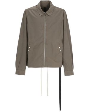 Rick Owens Jassen ,Bruin ,Katoen Zipfront Jacket - Grijs