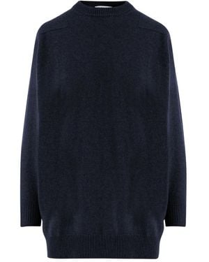 Jil Sander Truien & Vesten ,Blauw ,Ronde Hals Gebreid