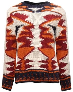 Imperial Round-Neck Knitwear - Red