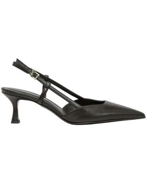 Sergio Levantesi Zwarte Leren Slingback Hakken