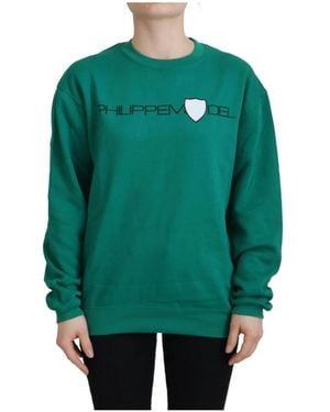 Philippe Model Grüner bedruckter langarm-pullover