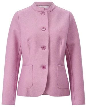 ROSSO35 Klassische Wolljacke Mit Taschen - Lila