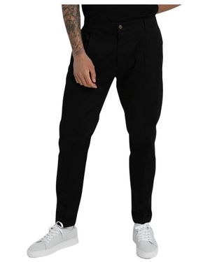 BERWICK 1707 Broeken ,Blauw ,Slim-Fit Broeken - Zwart