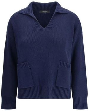 Max Mara V-Neck Knitwear - Blauw