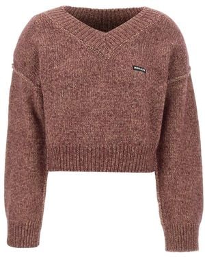 ROTATE BIRGER CHRISTENSEN V-Neck Knitwear - Marrón