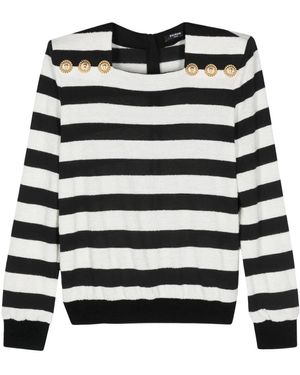 Balmain Round-Neck Knitwear - Negro