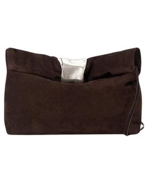 STAUD Cuff Suede Clutch - Braun