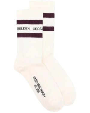 Golden Goose Ondergoed ,Wit ,Katoen Socks High Rib