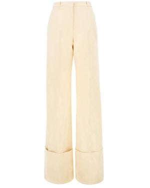 Del Core Wide Trousers - Natural