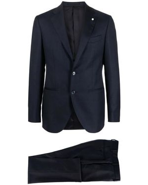 Luigi Bianchi Single Breasted Suits - Blue