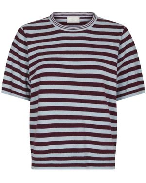 Neo Noir Truien & Vesten ,Veelkleurig ,Wol Missy Stripe Knit Tee - Blauw