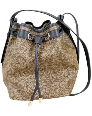 Borbonese Tassen ,Flight Borsa Secchiello S - Naturel