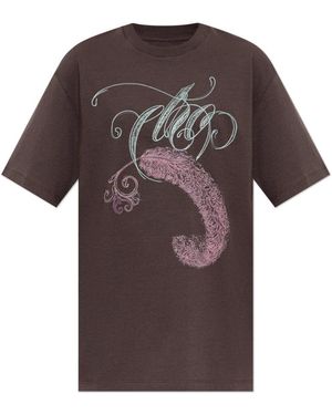 Etro Katoenen T-Shirt Met Print - Bruin