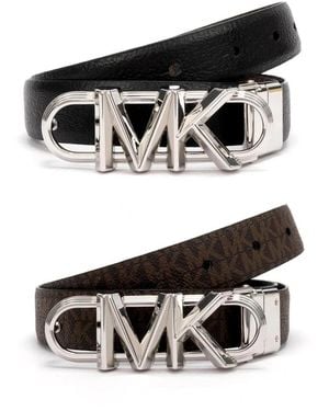 Michael Kors Wendbarer Monogrammgürtel Schwarz/Braun Logo