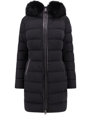 Mackage Jassen ,Zwart ,Nylon Zwarte Gewatteerde Lange Jas Voor Vrouwen