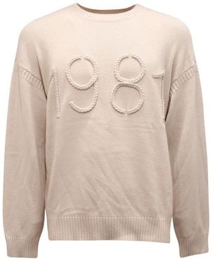 Armani Round-Neck Knitwear - Natural