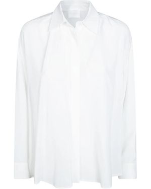 Dondup Oversized Crêpe De Chine Blouse Van Zijdemix - Wit