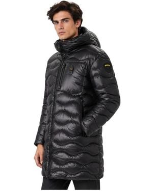 Blauer Jassen ,Zwart ,Lange Impermeabile Down Jas